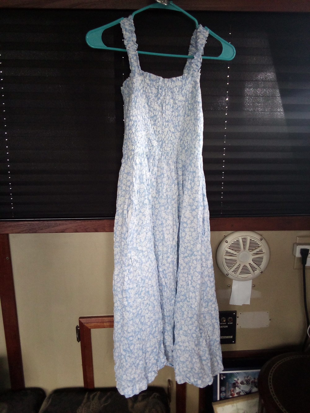 Lost + Wander Pale Blue Floral Smocked Maxi Dress